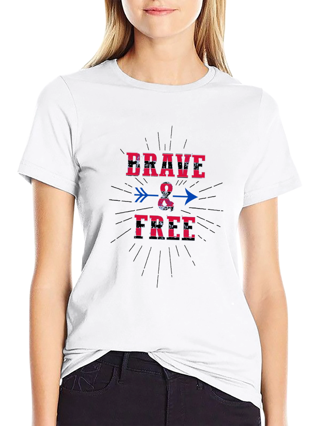 Brave & Free Graphic T-Shirt - Patriotic Design