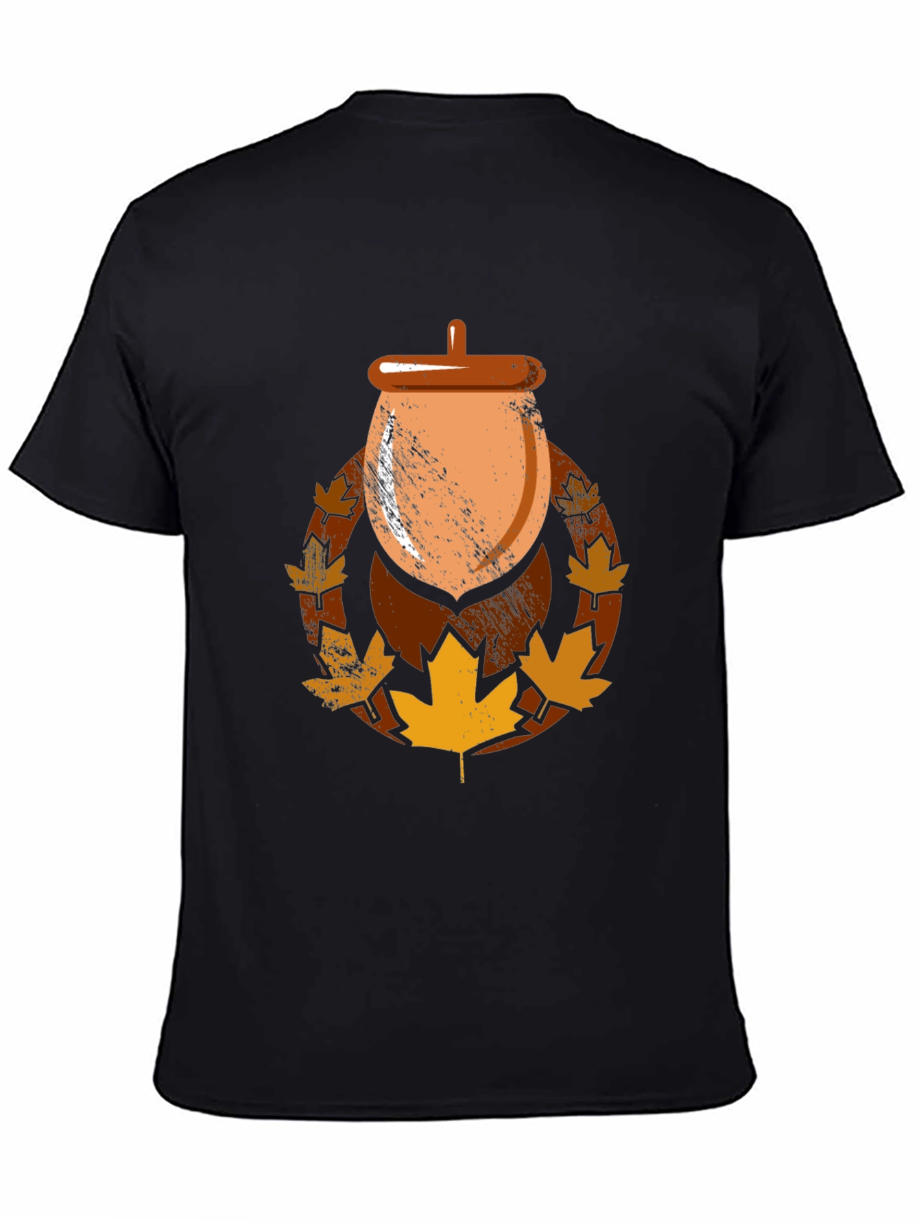 Autumn Acorn Leaf Graphic T-Shirt