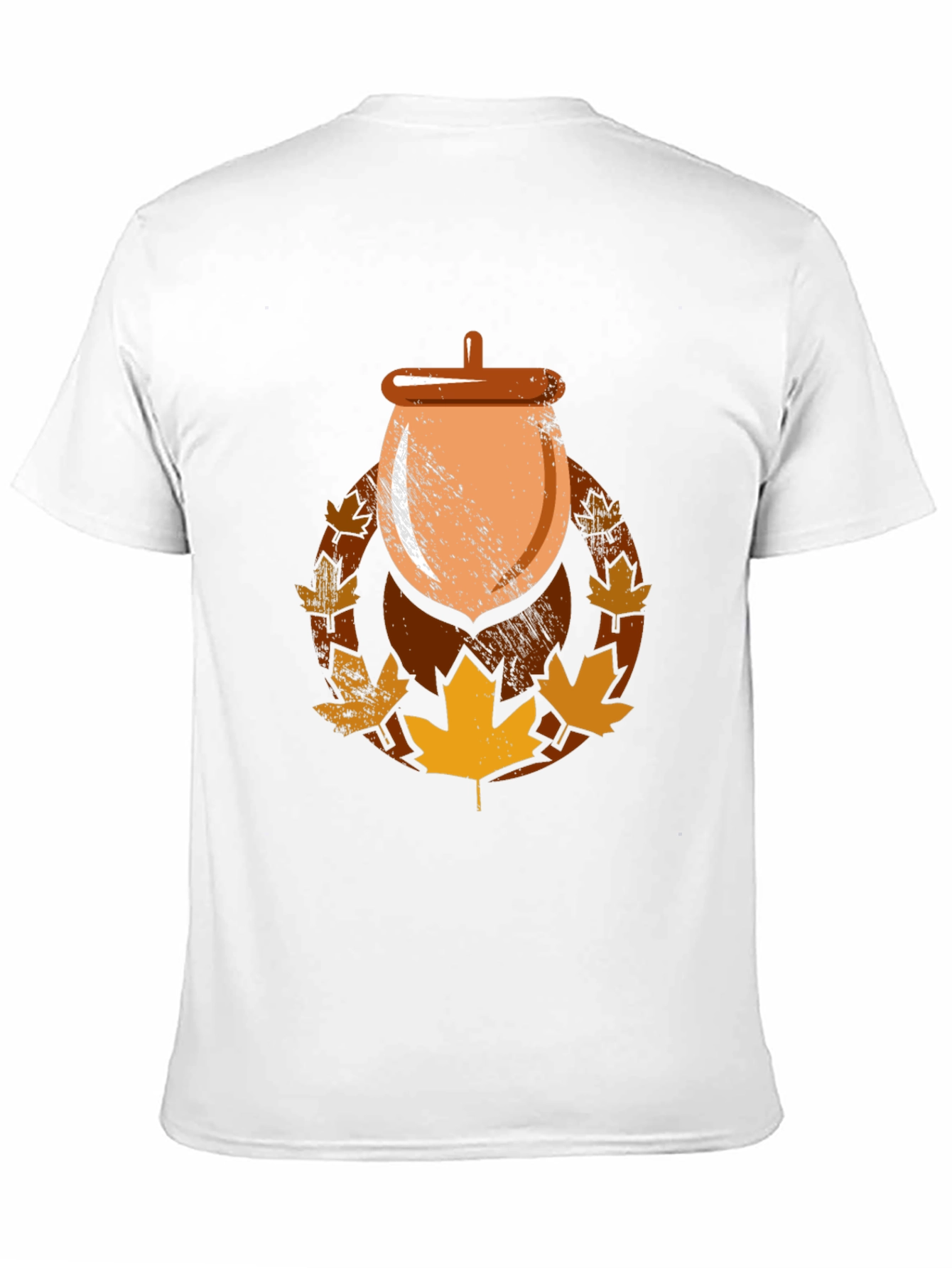 Autumn Acorn Leaf Graphic T-Shirt