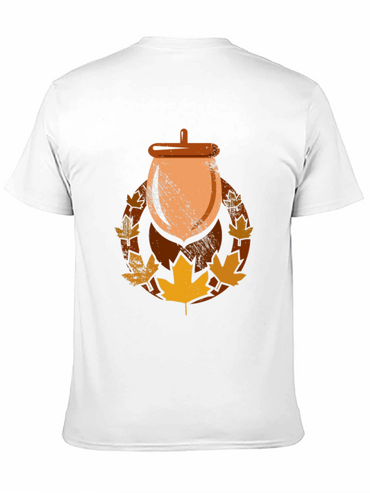 Autumn Acorn Leaf Graphic T-Shirt