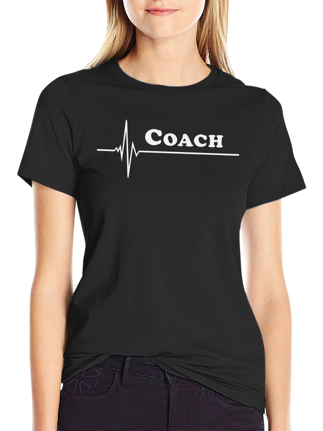 Coach Heartbeat T-Shirt - Black Cotton Tee