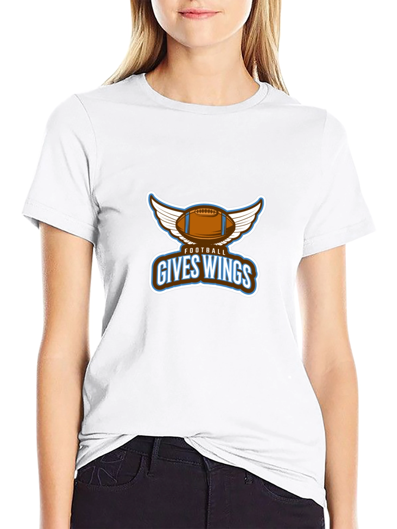 Football Gives Wings Black T-Shirt