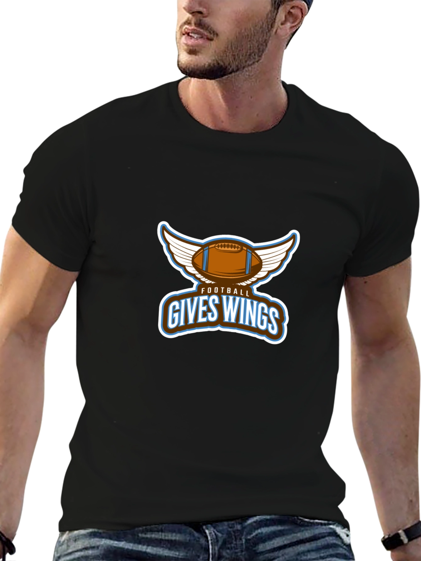 Football Gives Wings Black T-Shirt