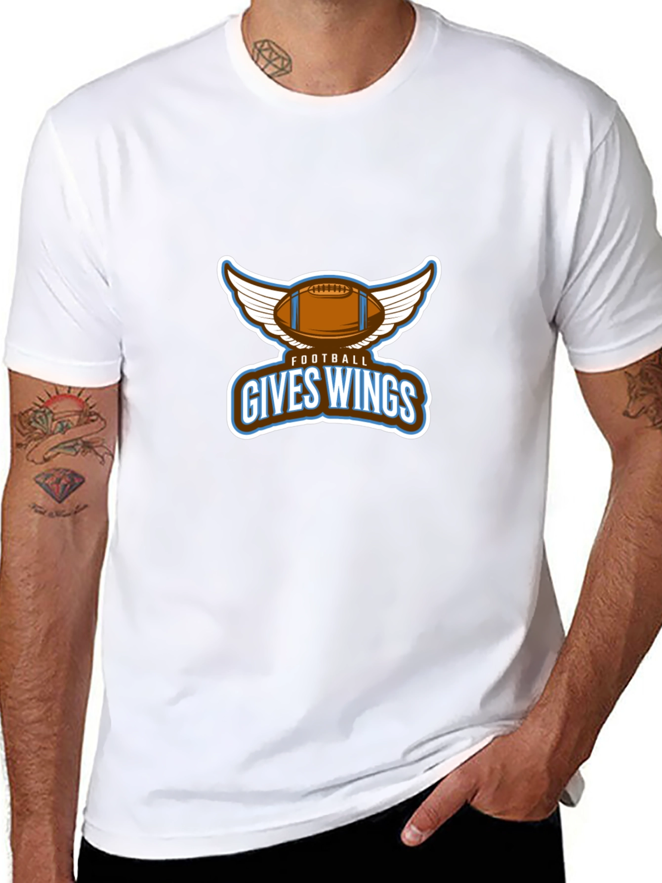 Football Gives Wings Black T-Shirt