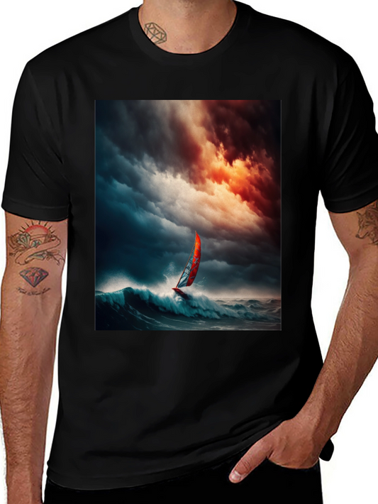 Ocean Storm Windsurfer Graphic T-Shirt