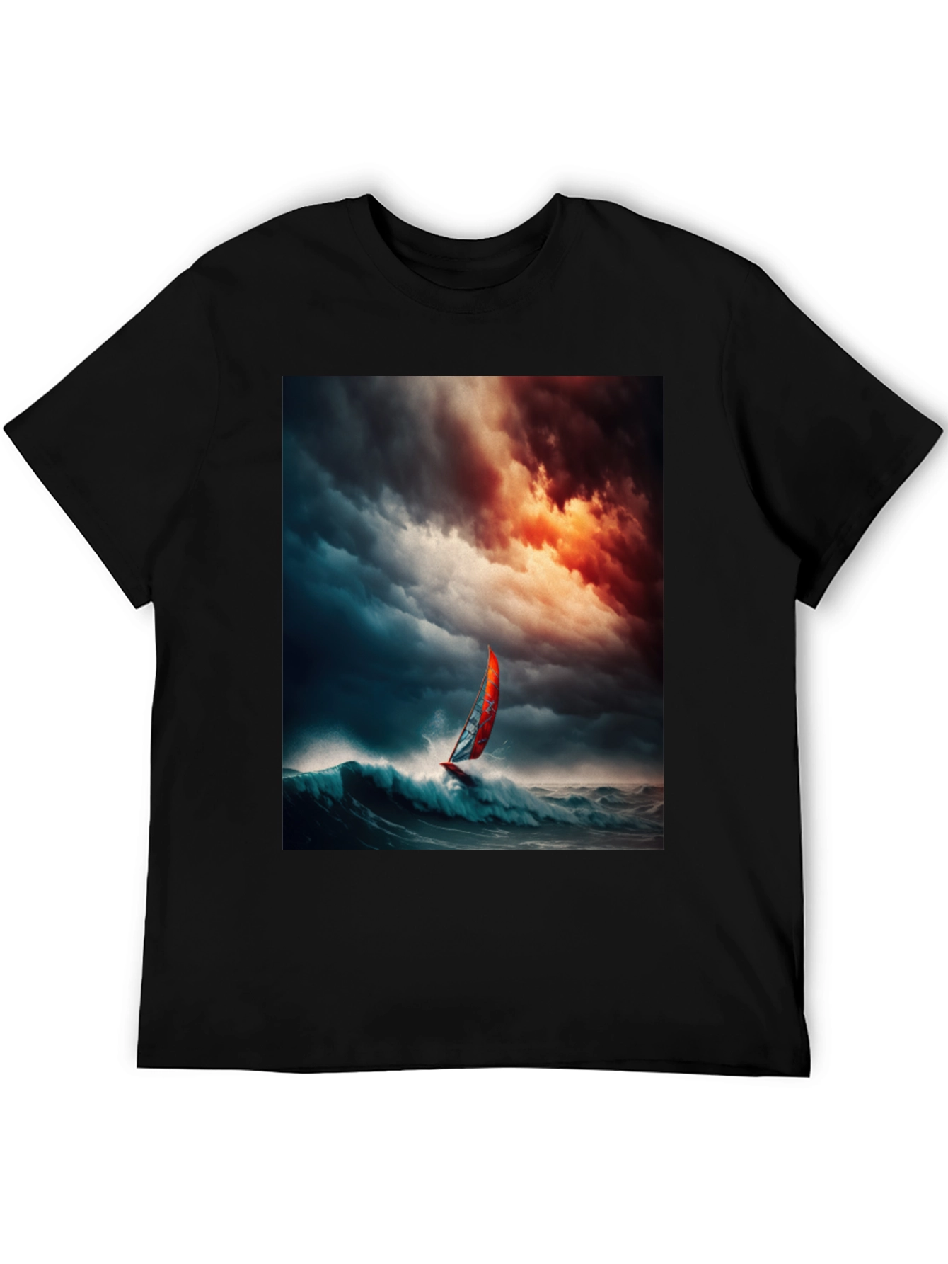 Ocean Storm Windsurfer Graphic T-Shirt