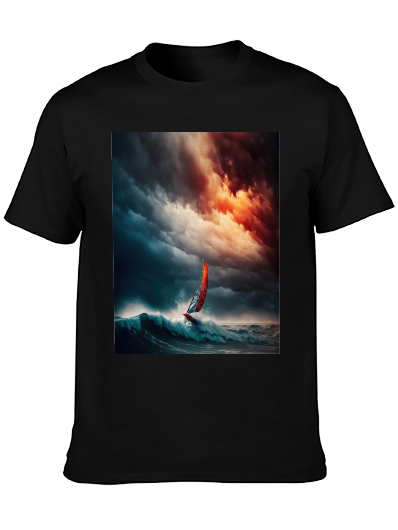 Ocean Storm Windsurfer Graphic T-Shirt