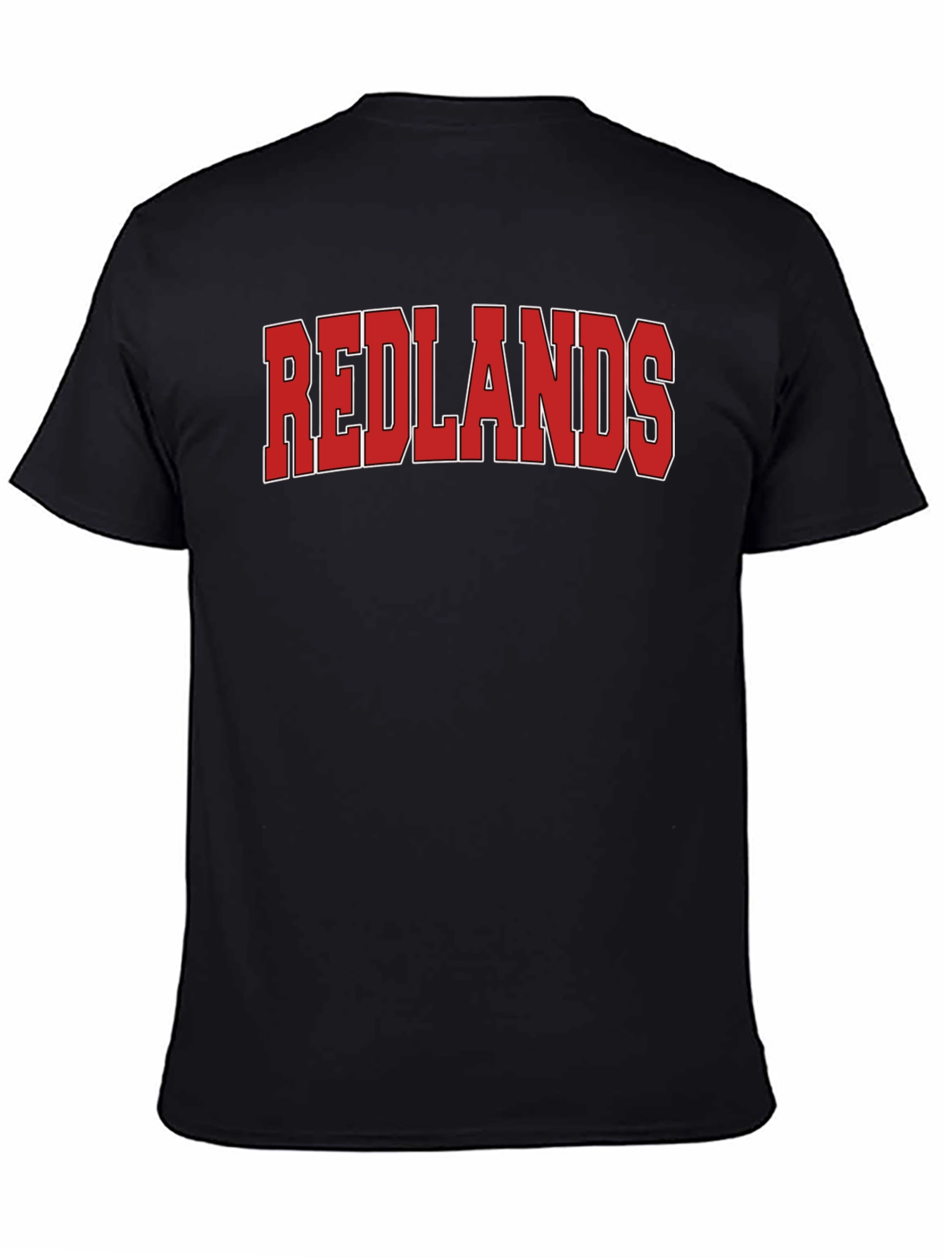Redlands Graphic Tee - Bold Red Text on Black