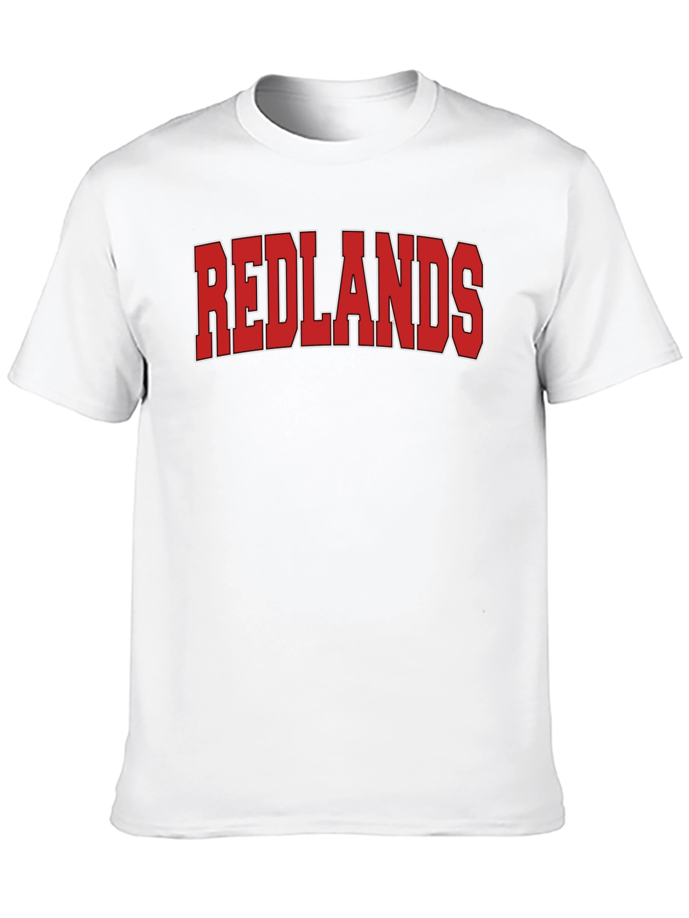 Redlands Graphic Tee - Bold Red Text on Black