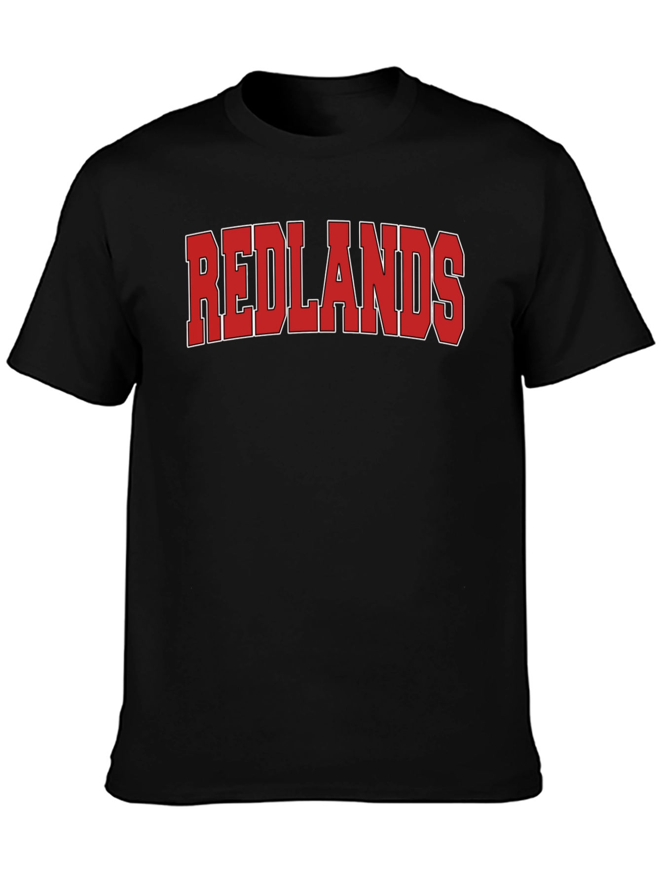 Redlands Graphic Tee - Bold Red Text on Black