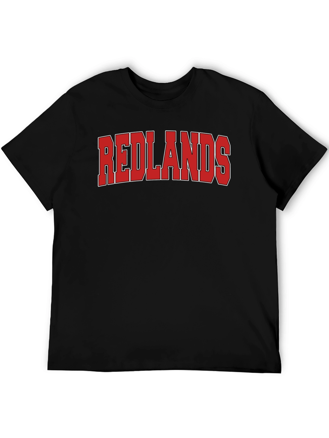 Redlands Graphic Tee - Bold Red Text on Black