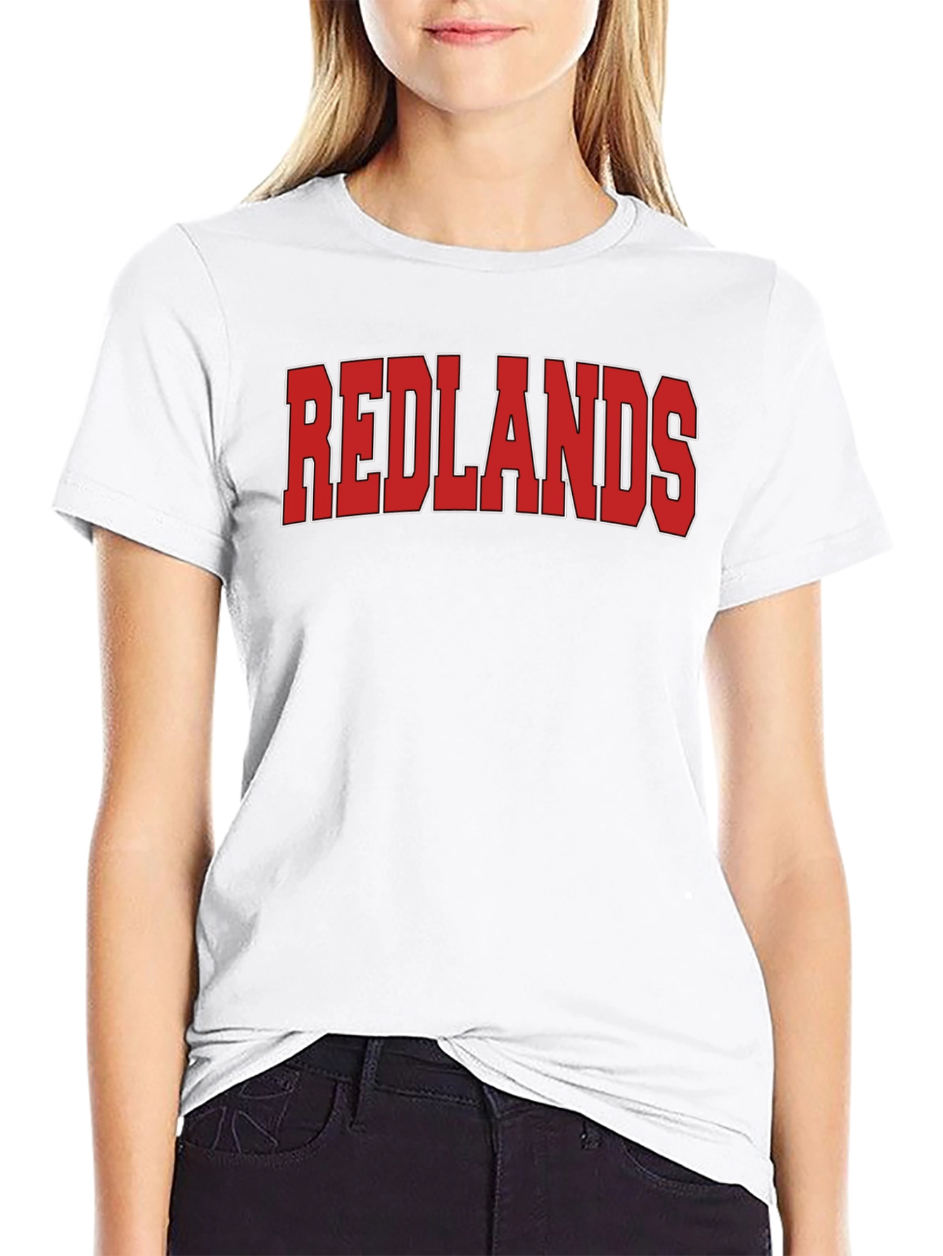 Redlands Graphic Tee - Bold Red Text on Black