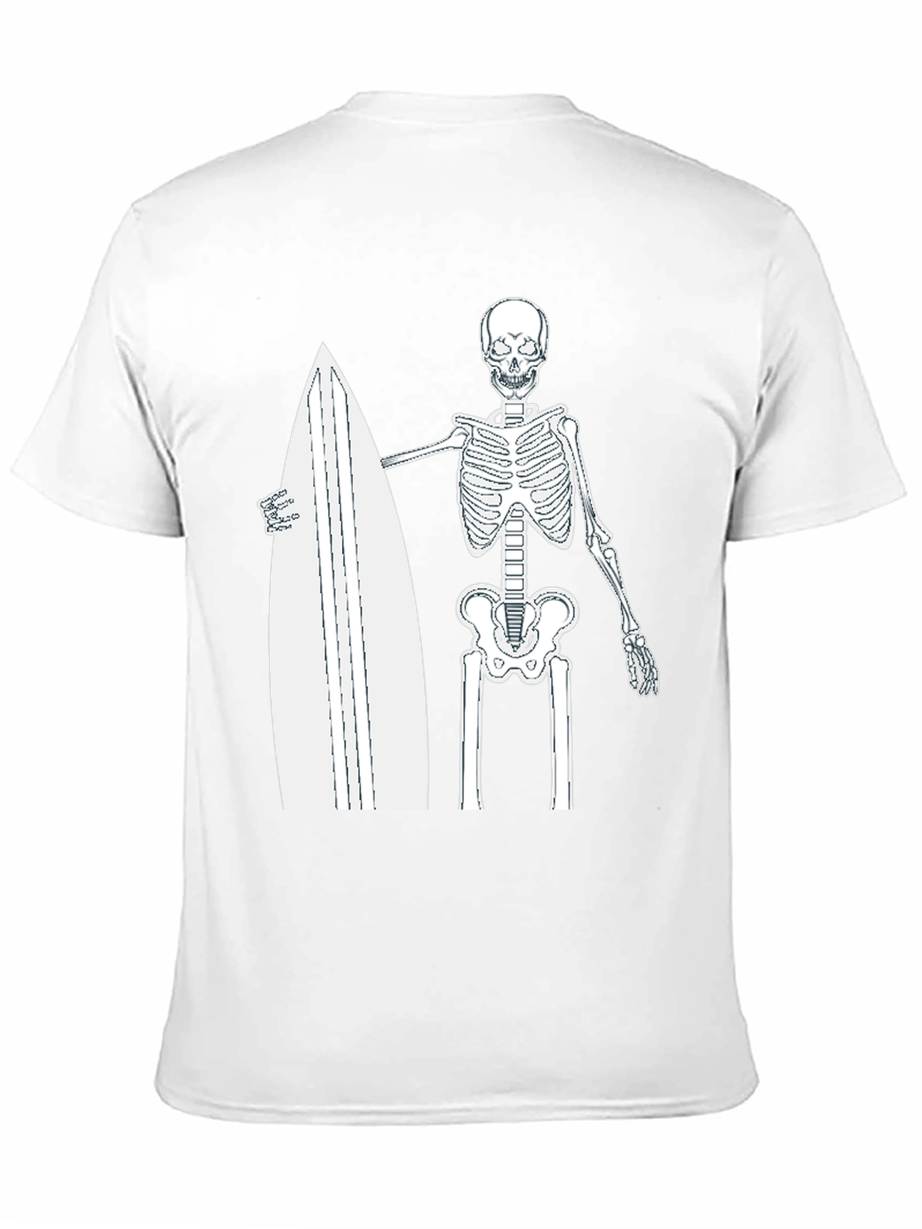 Skeleton Surfer T-Shirt - Black Graphic Tee