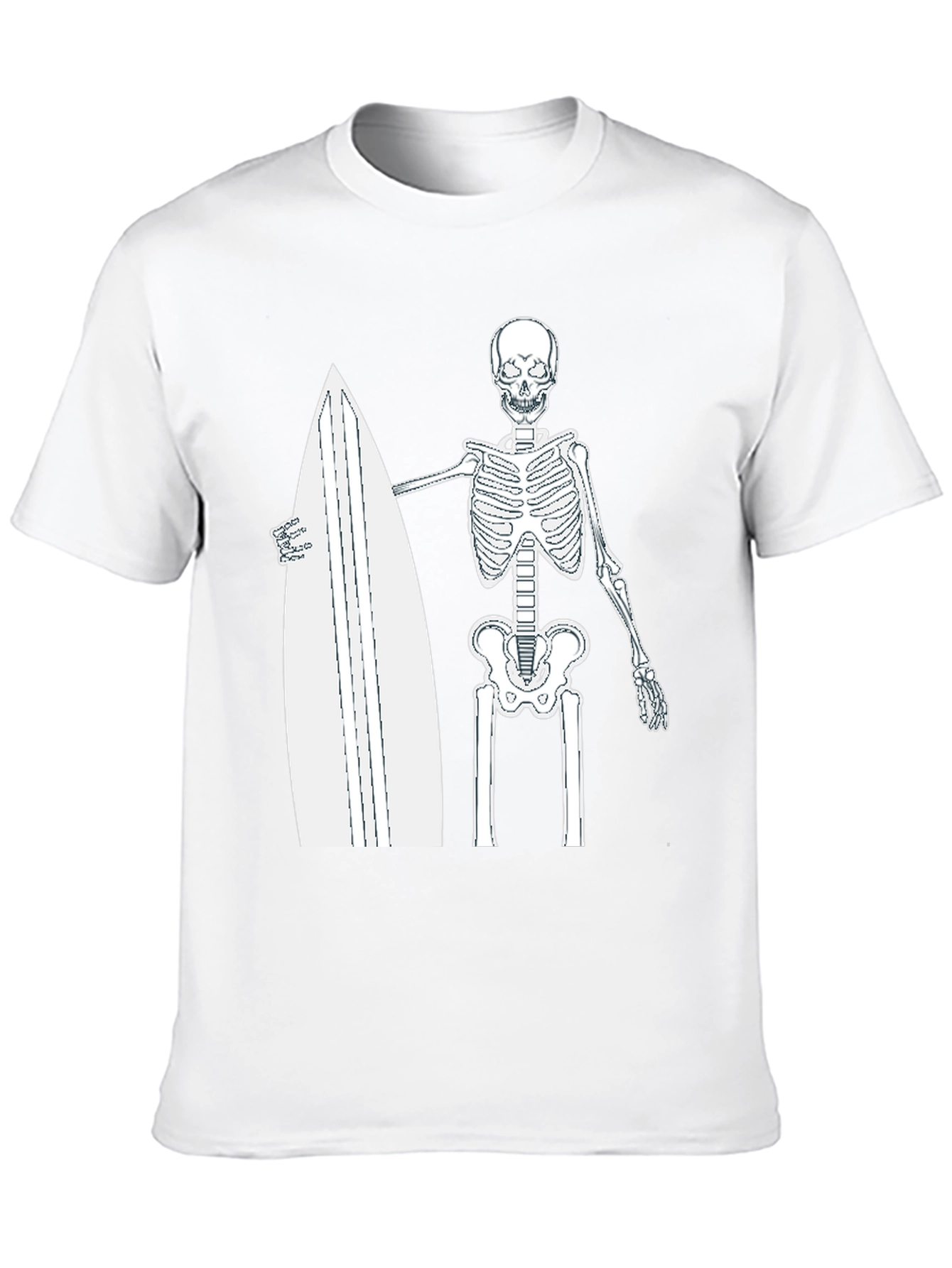 Skeleton Surfer T-Shirt - Black Graphic Tee