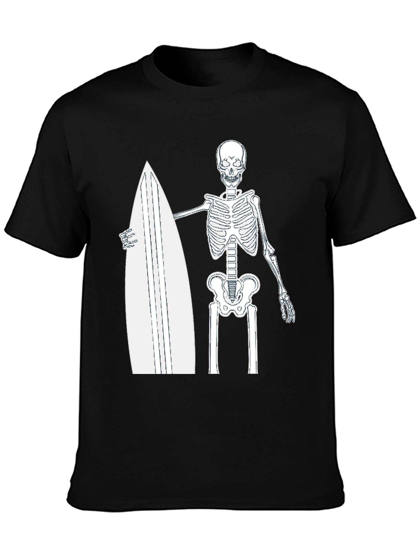 Skeleton Surfer T-Shirt - Black Graphic Tee