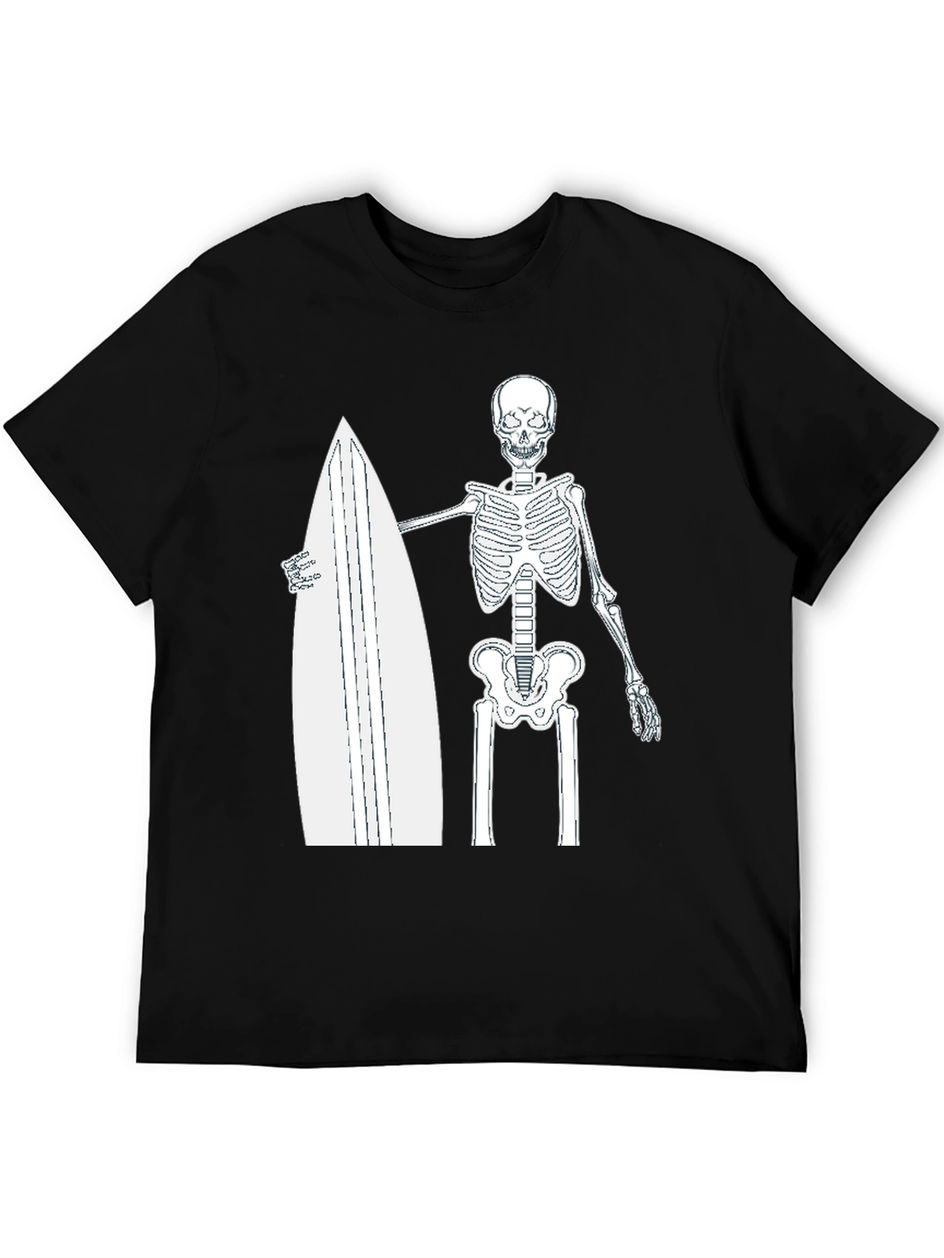 Skeleton Surfer T-Shirt - Black Graphic Tee