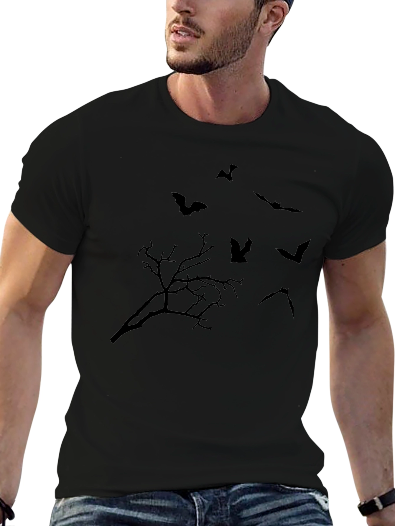 Halloween Bat & Tree Graphic Tee