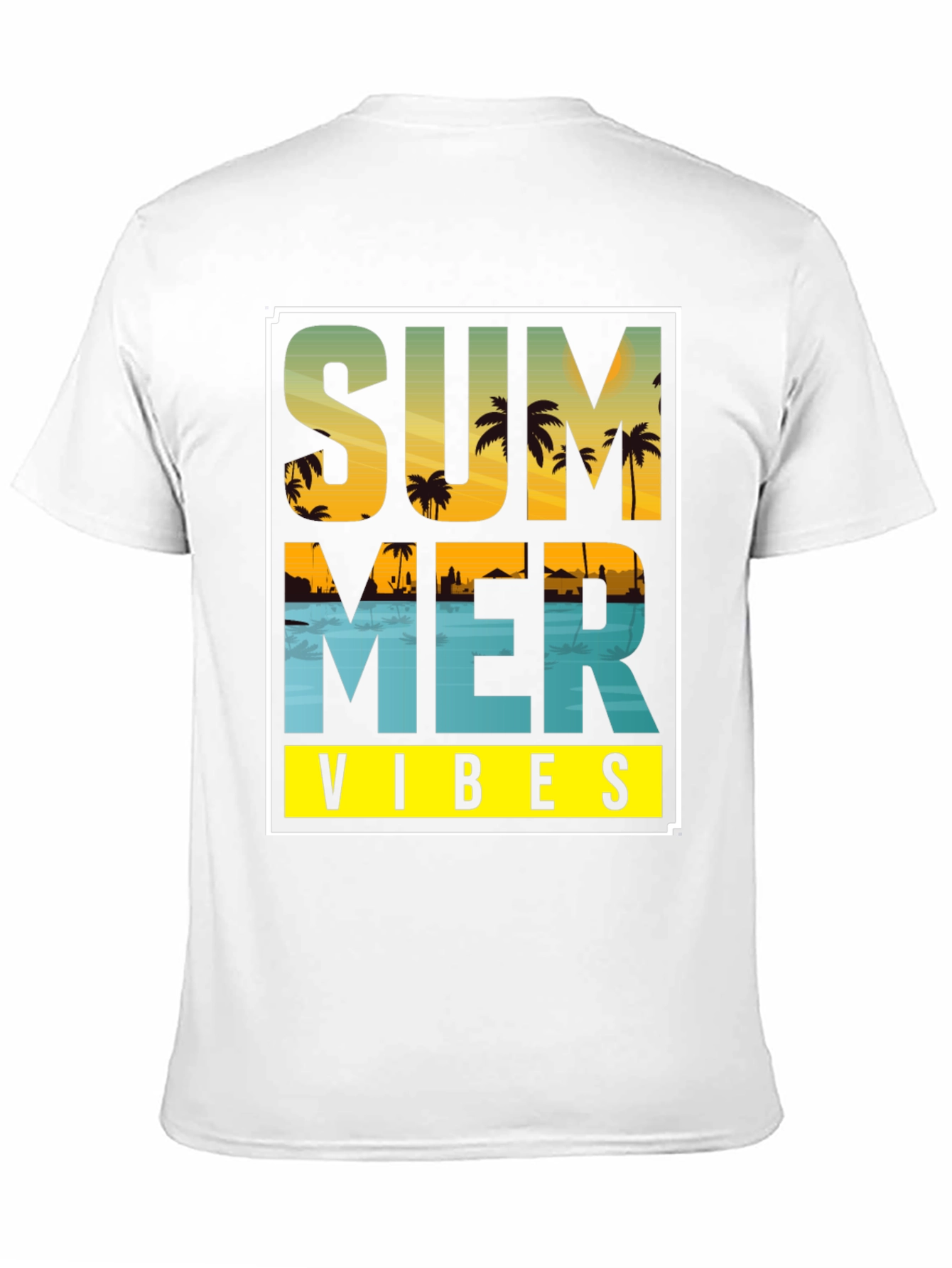 Summer Vibes Graphic T-Shirt - Island Palm Tree Design