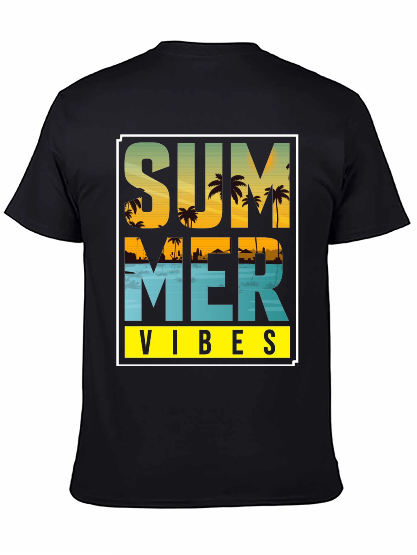Summer Vibes Graphic T-Shirt - Island Palm Tree Design