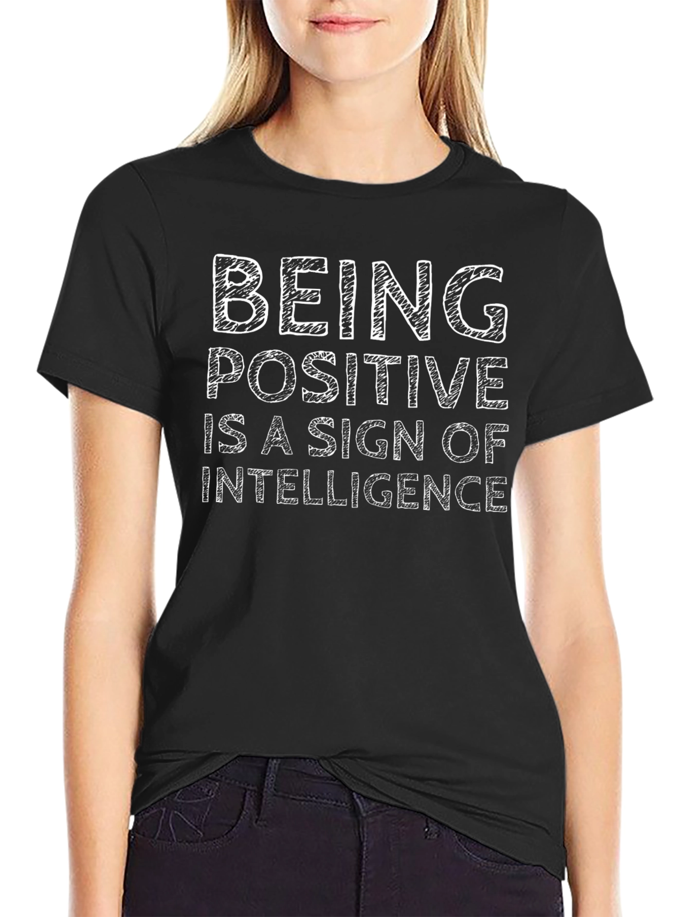 Being Positive Intelligence Black Graphic Tee