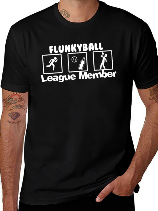 Flunkyball League Member Black Graphic T-Shirt