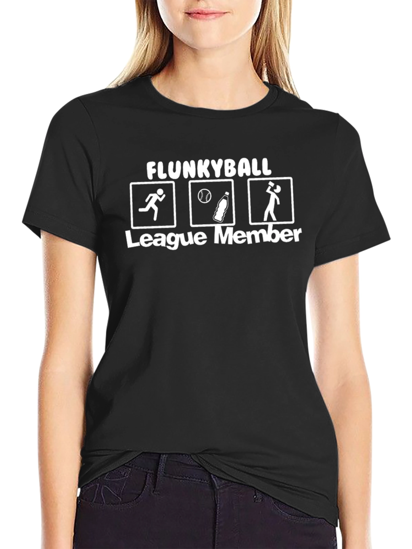 Flunkyball League Member Black Graphic T-Shirt