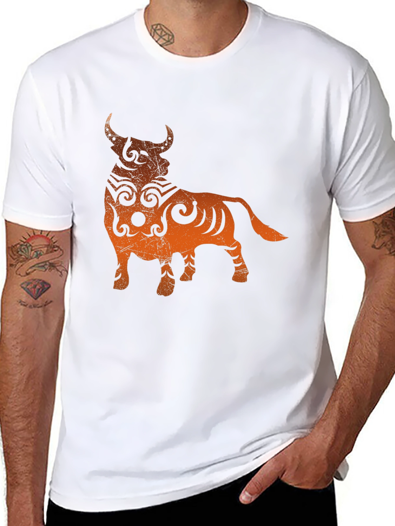 Taurus Graphic Tee - Black Cotton Blend