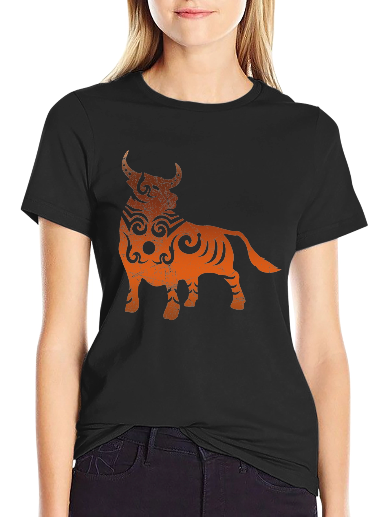 Taurus Graphic Tee - Black Cotton Blend
