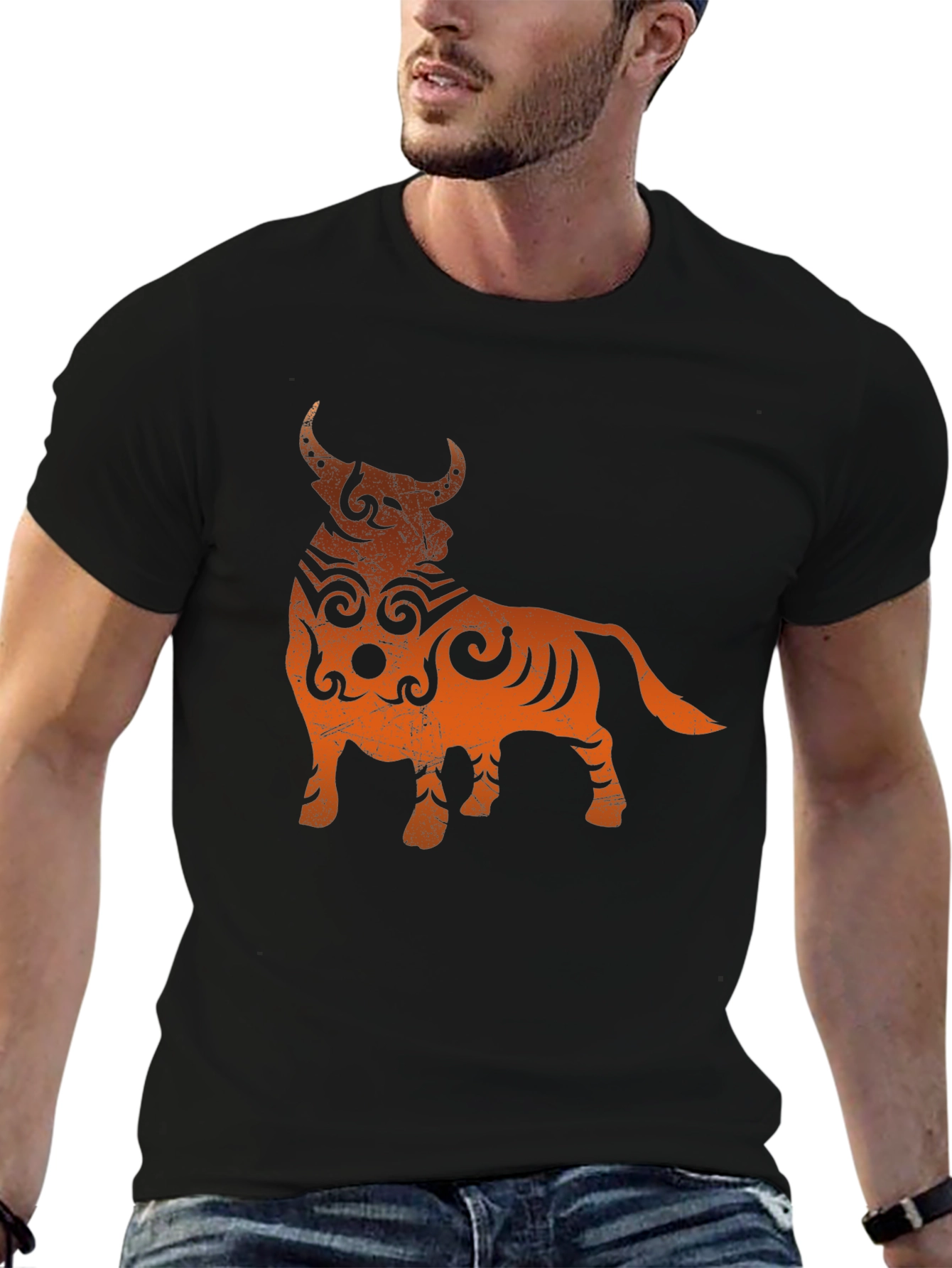 Taurus Graphic Tee - Black Cotton Blend
