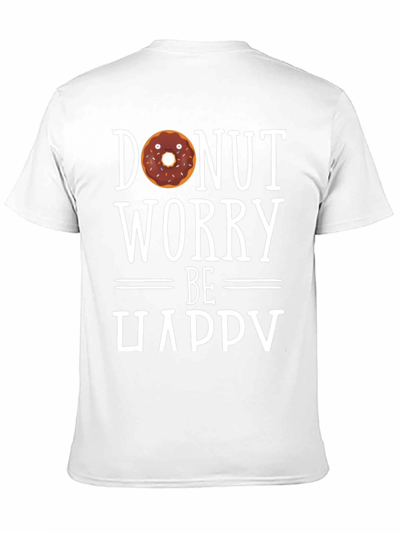Donut Worry Be Happy Black T-Shirt