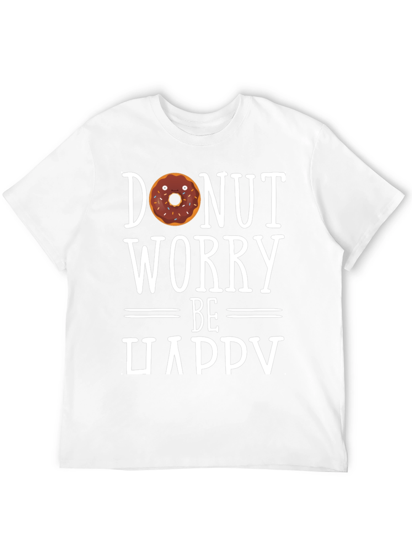 Donut Worry Be Happy Black T-Shirt