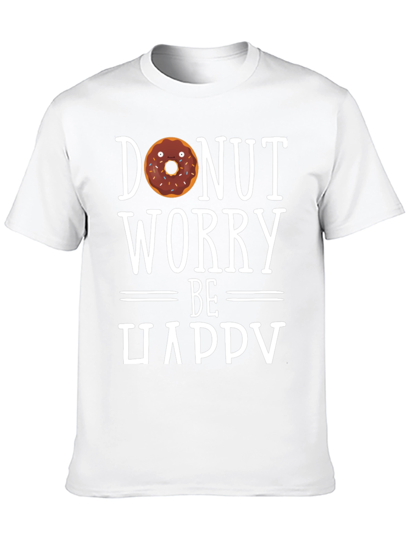 Donut Worry Be Happy Black T-Shirt