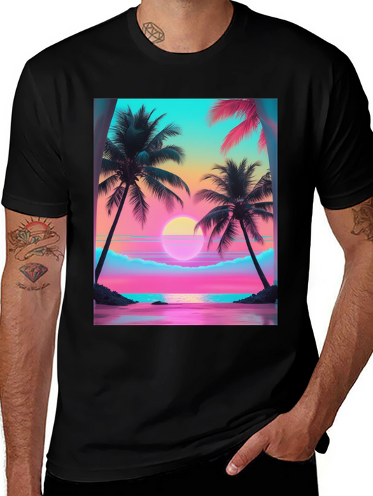 Sunset Palm Tree Graphic Tee