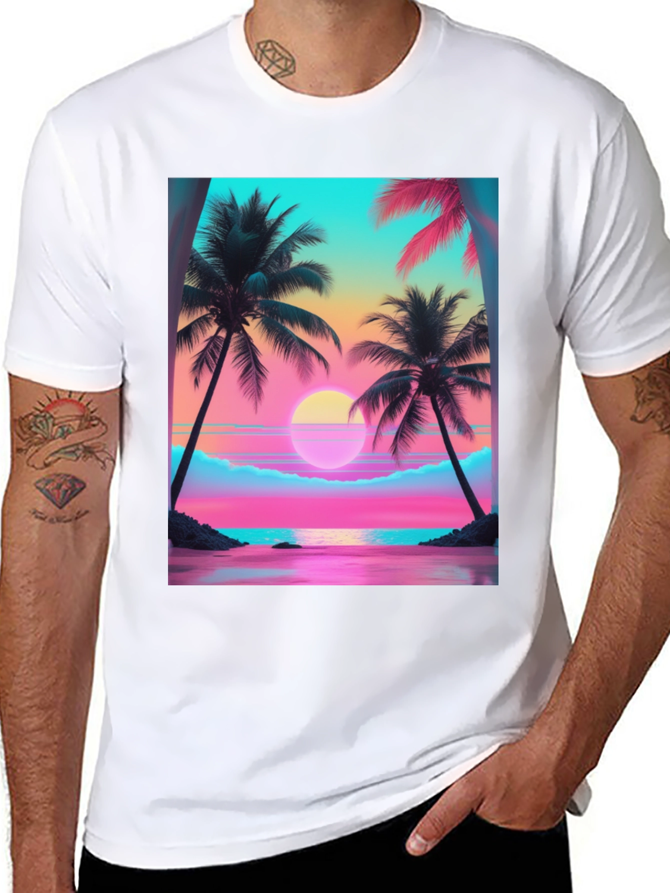 Sunset Palm Tree Graphic Tee