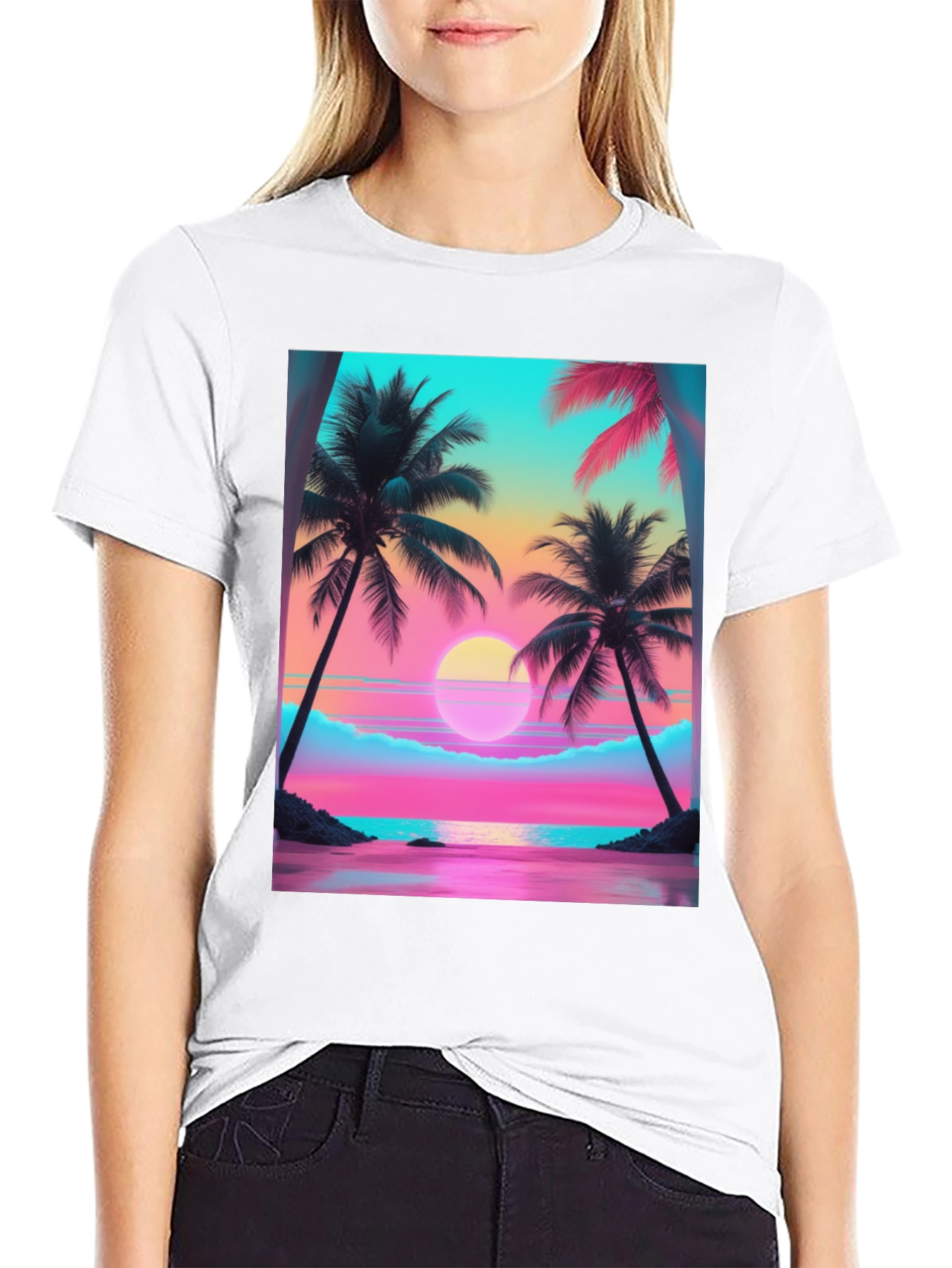 Sunset Palm Tree Graphic Tee