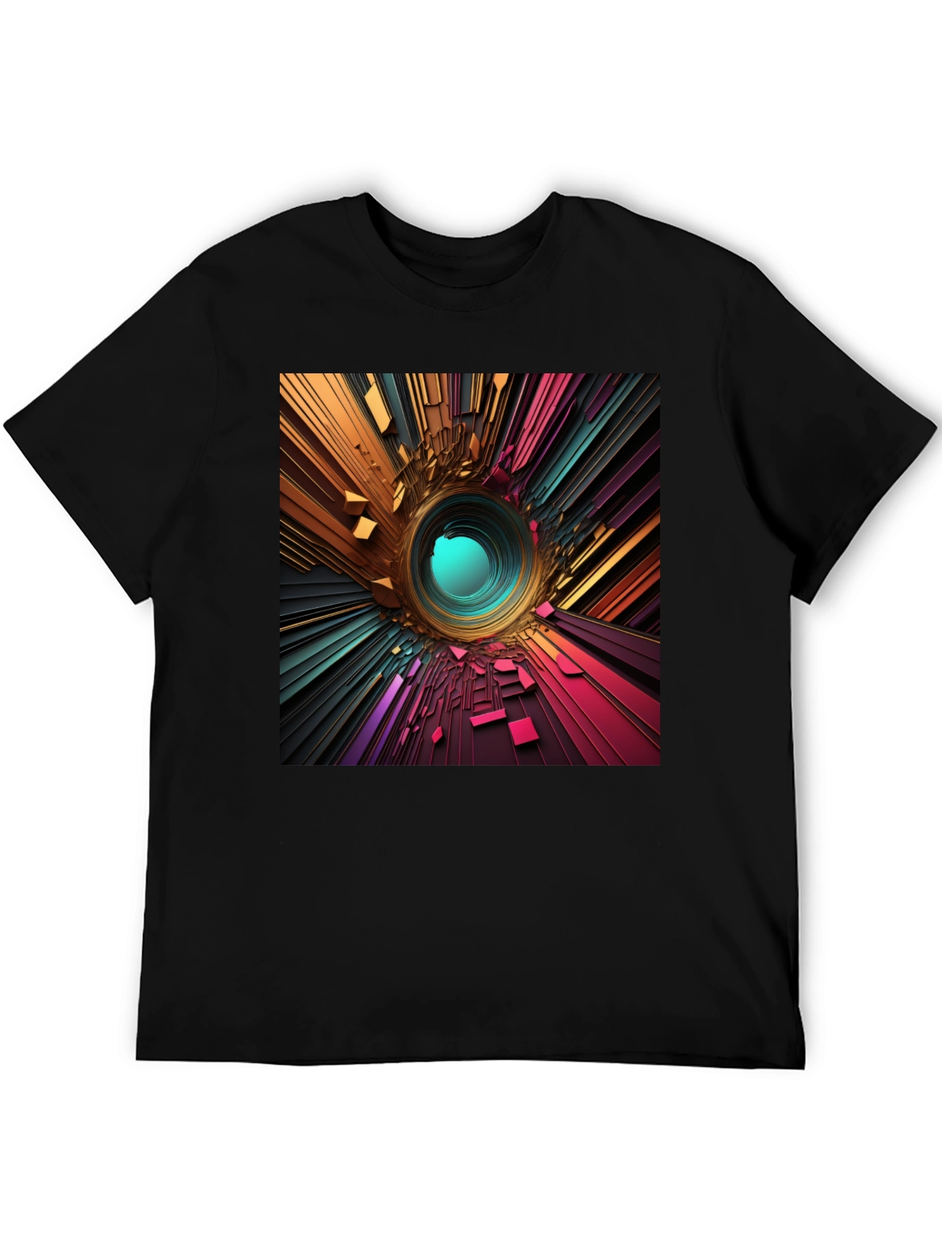 Abstract Portal Graphic Tee - Modern Style
