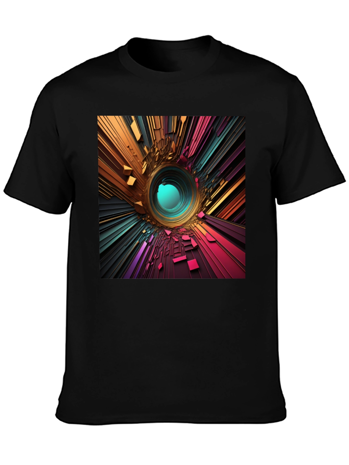 Abstract Portal Graphic Tee - Modern Style