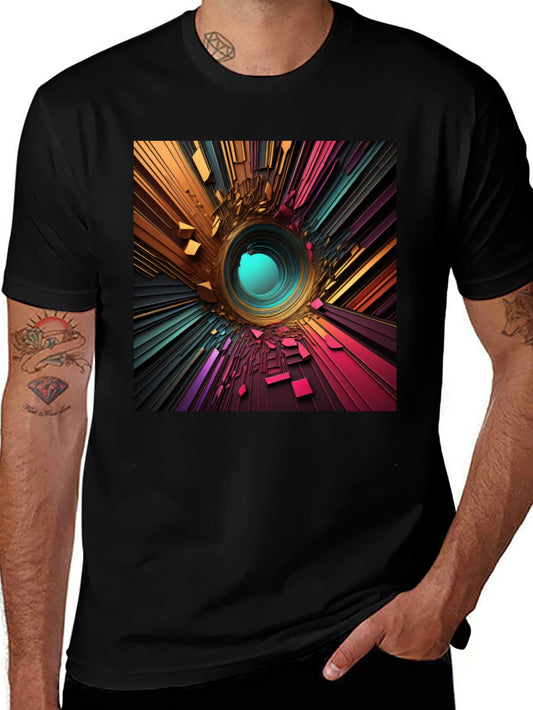 Abstract Portal Graphic Tee - Modern Style