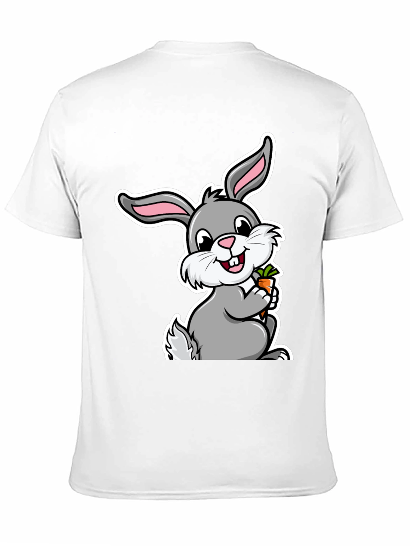 Cute Bunny Graphic Tee - Soft Cotton Black T-Shirt