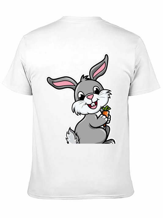 Cute Bunny Graphic Tee - Soft Cotton Black T-Shirt