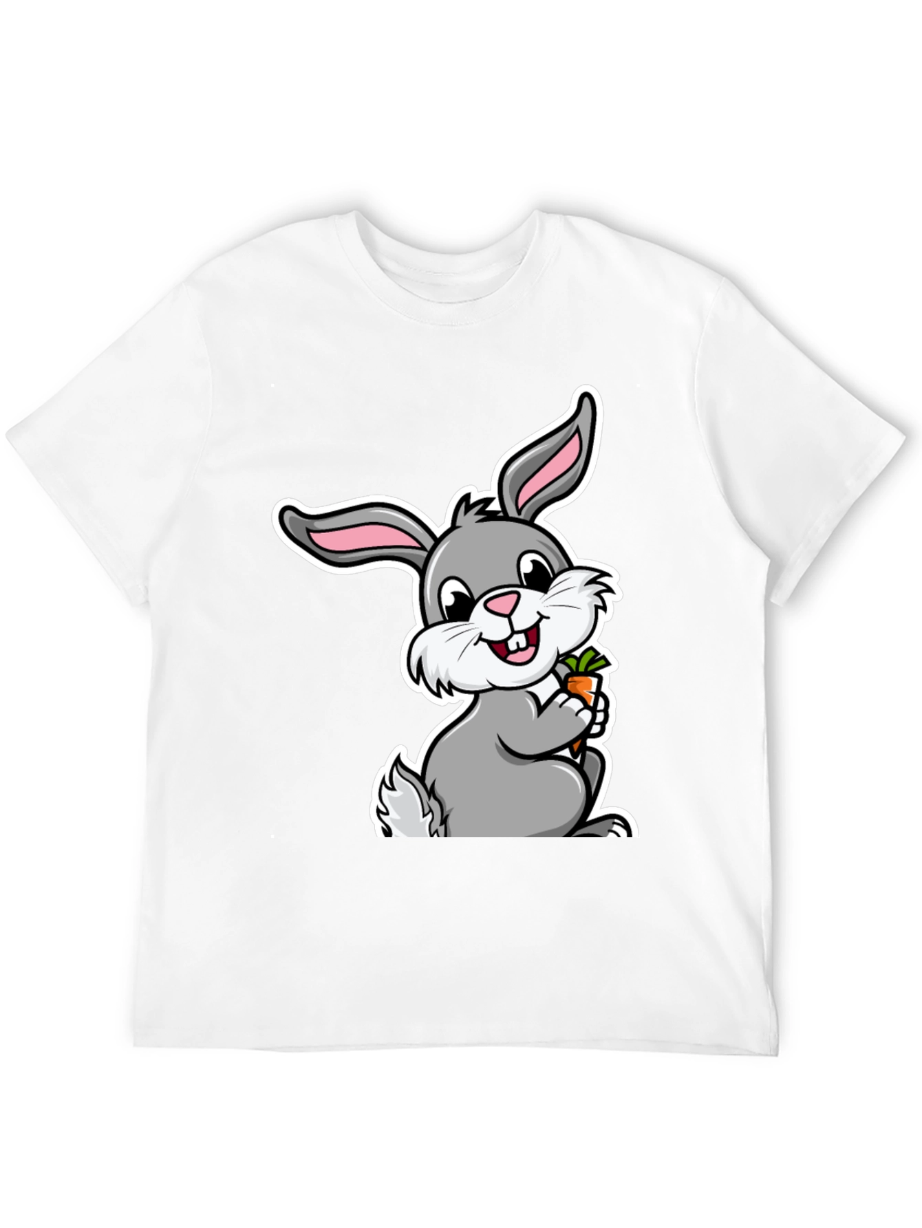 Cute Bunny Graphic Tee - Soft Cotton Black T-Shirt