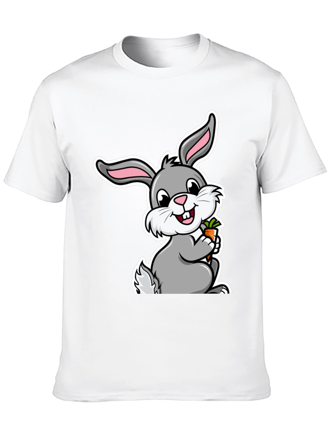 Cute Bunny Graphic Tee - Soft Cotton Black T-Shirt