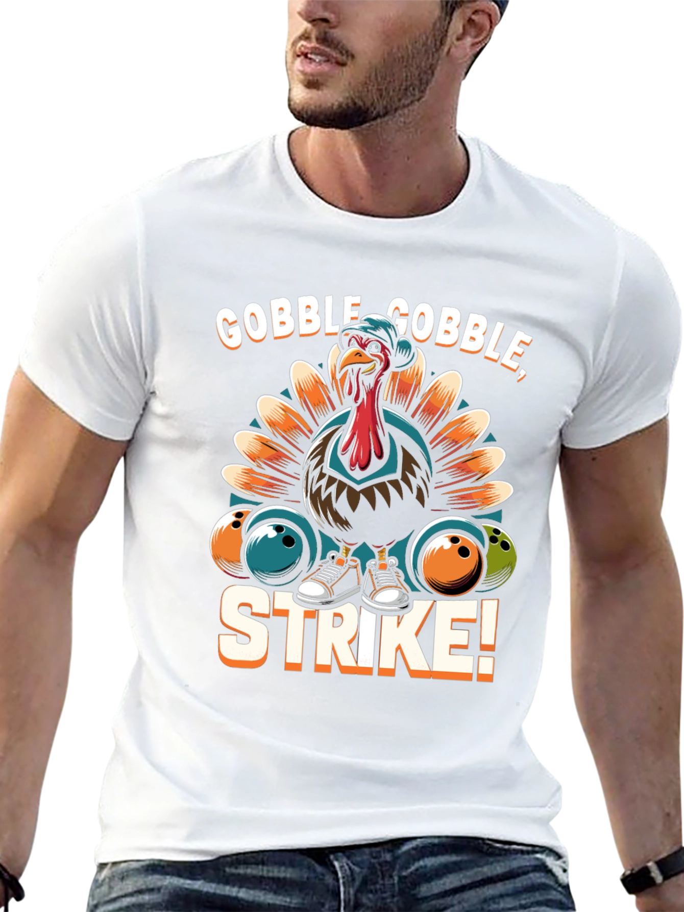 Gobble Gobble Strike Bowling Turkey T-Shirt