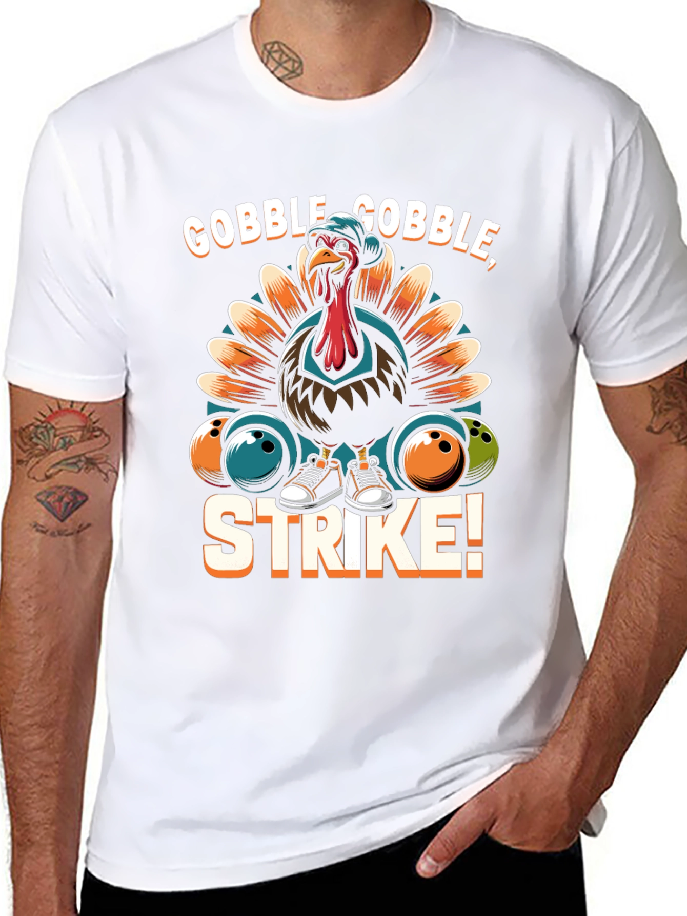 Gobble Gobble Strike Bowling Turkey T-Shirt