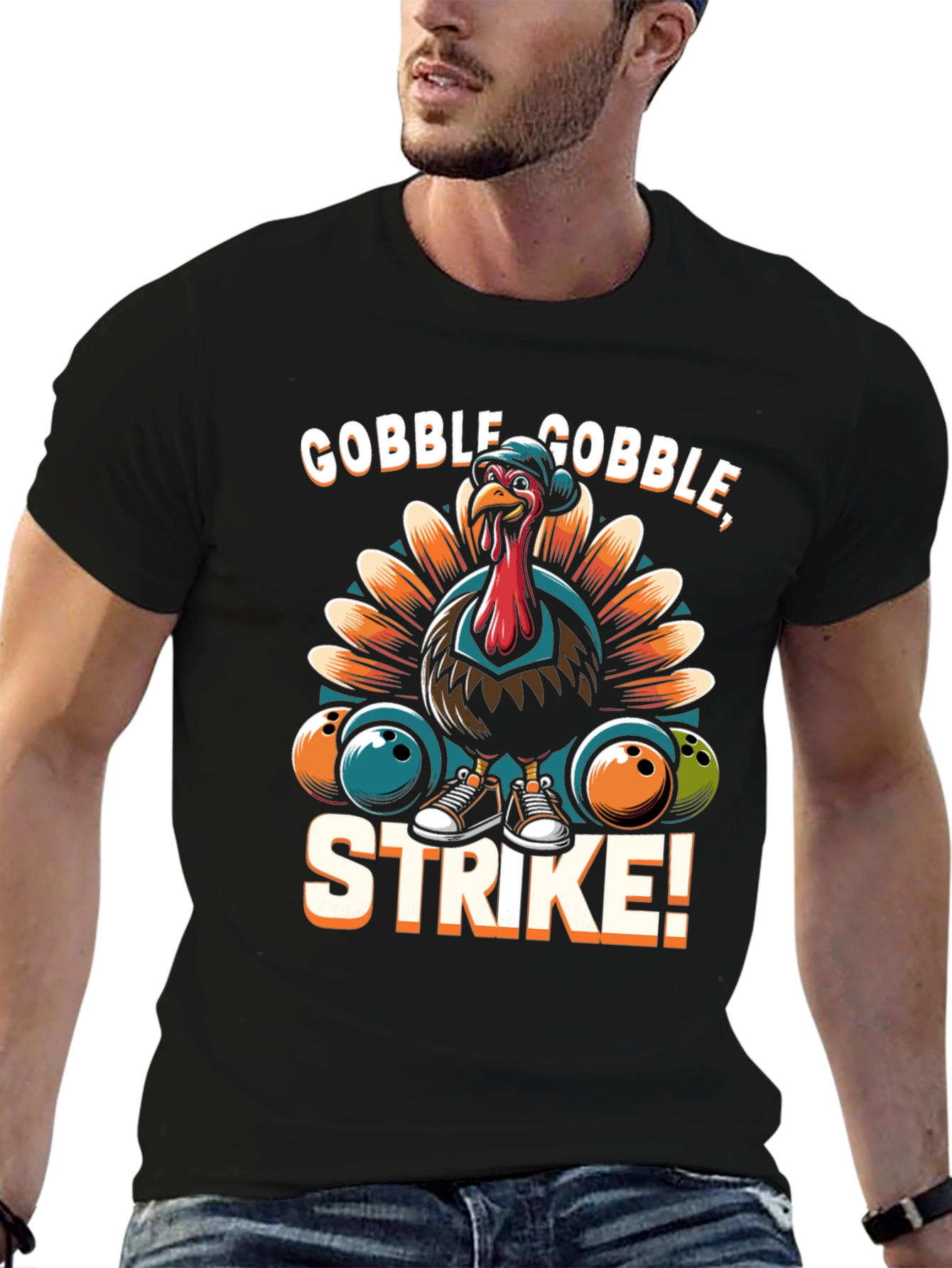 Gobble Gobble Strike Bowling Turkey T-Shirt