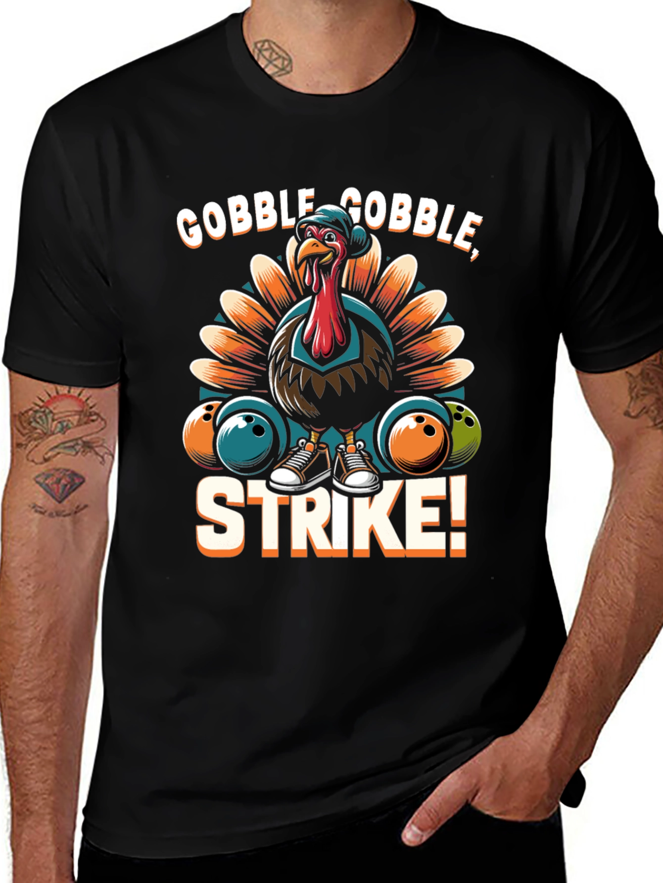Gobble Gobble Strike Bowling Turkey T-Shirt