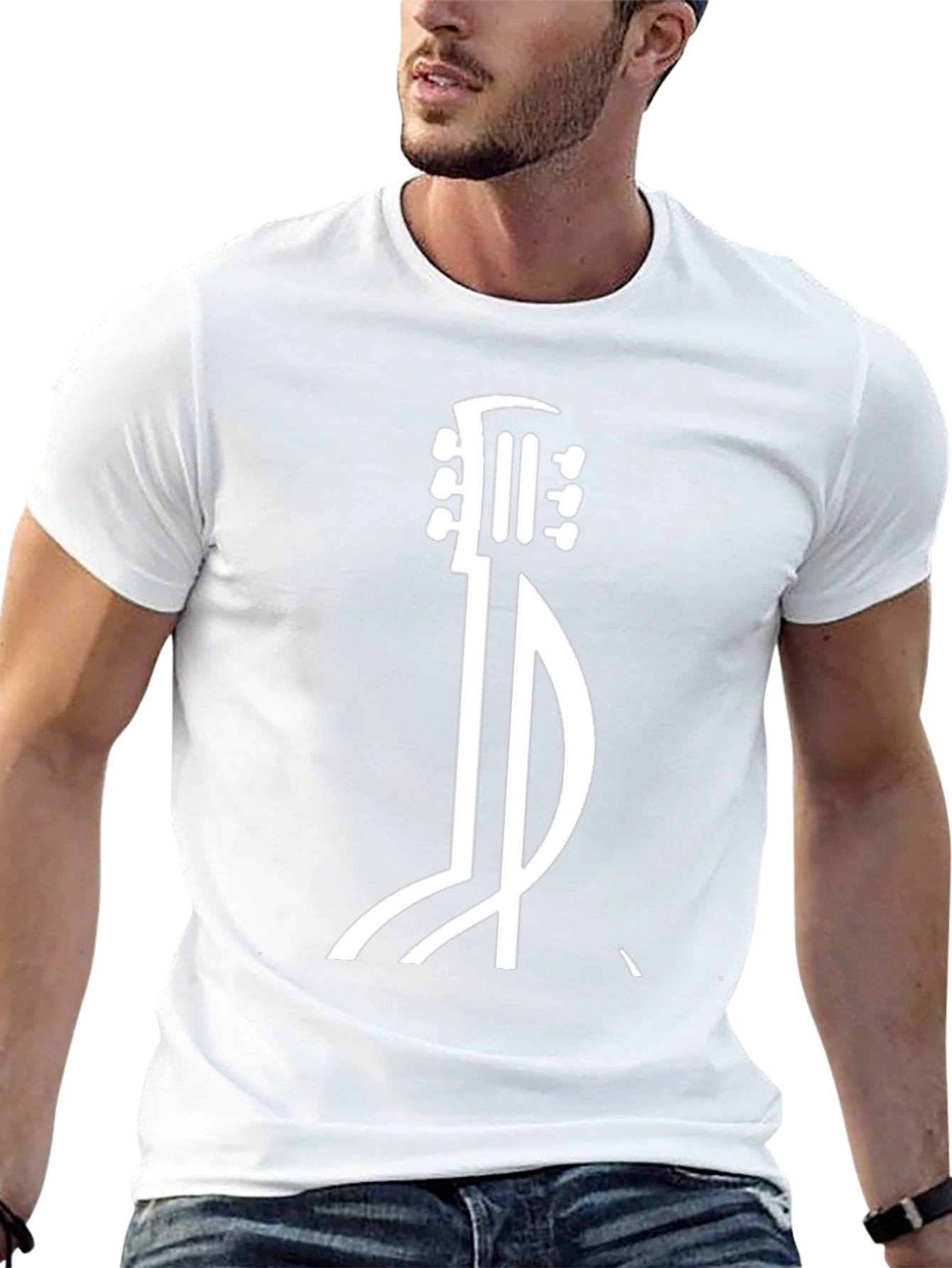 Guitar Music Note Graphic T-Shirt - Cool Musician Tee