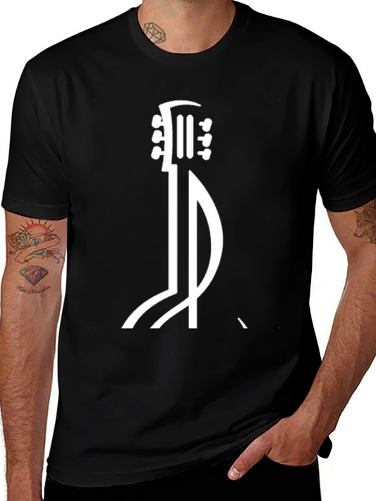 Guitar Music Note Graphic T-Shirt - Cool Musician Tee