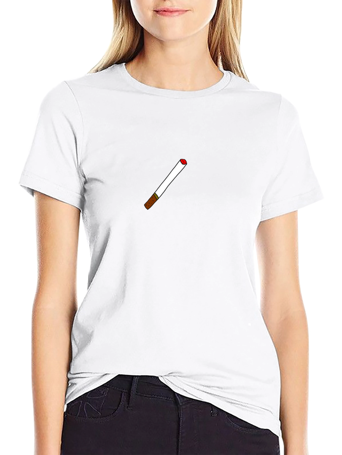 Cool Black T-Shirt with Cigarette Graphic