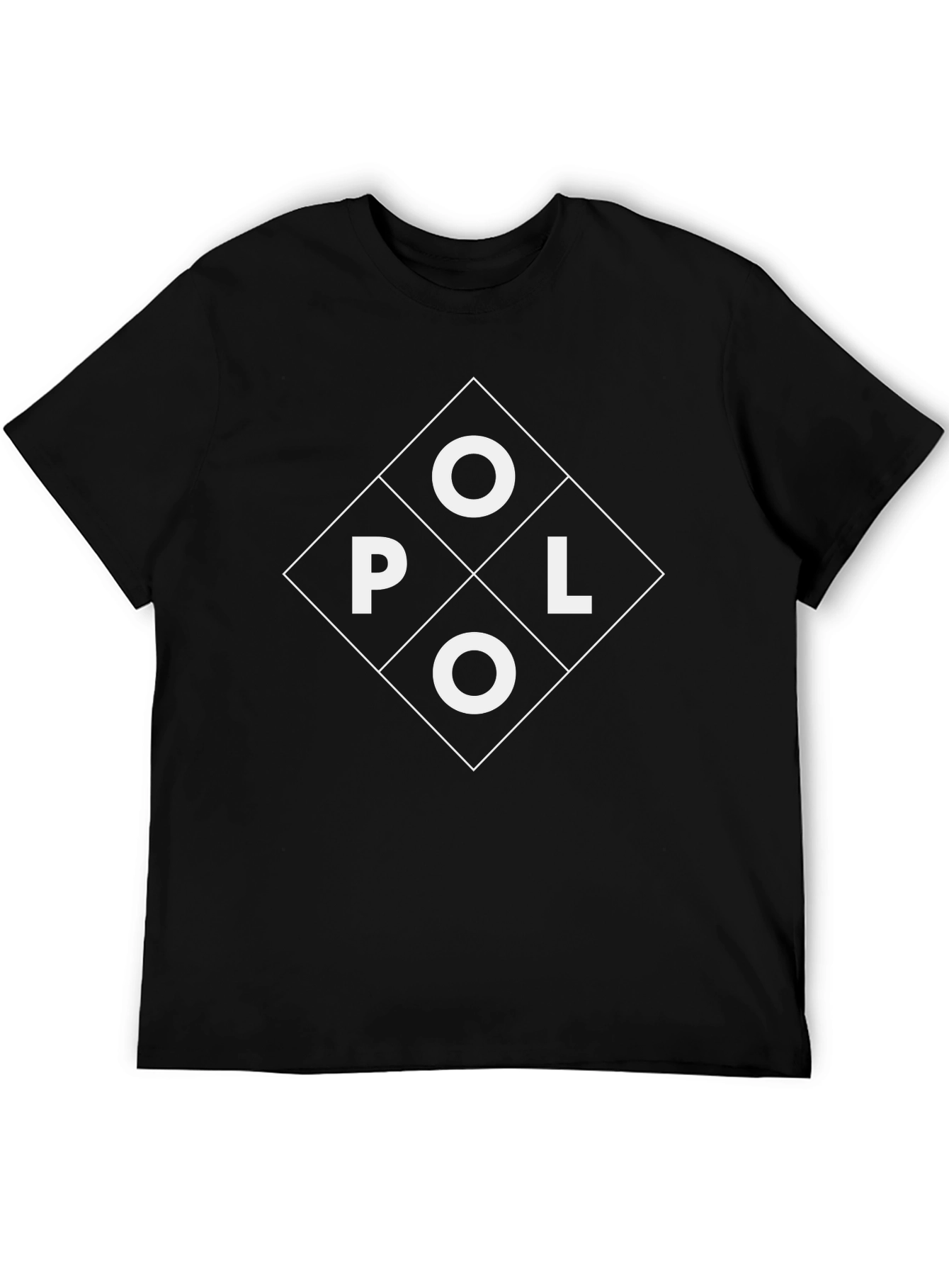 Polo Diamond Graphic Tee - Stylish Black Cotton T-Shirt
